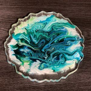 Green Petri Design Geode Coaster (1pc)